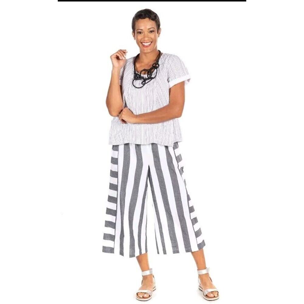 Tulip Pauline Pants Medium Boho Gypsy Black White New $89